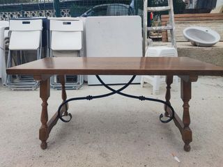 Mesa madera forja - salón