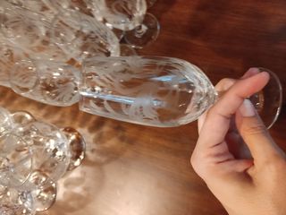 Cristalería Antigua Grabada - 45 piezas de cristal
