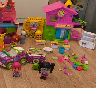 Lote Pinypon - Castillo, colegio y casa de bruja.