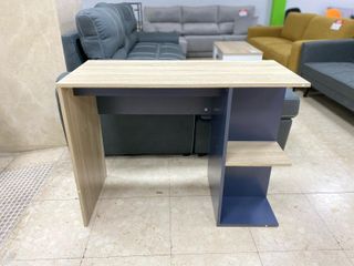 ESCRITORIO CON ESTANTERIA NUEVO COLOR GRIS MADERA