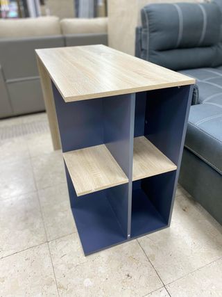 ESCRITORIO CON ESTANTERIA NUEVO COLOR GRIS MADERA