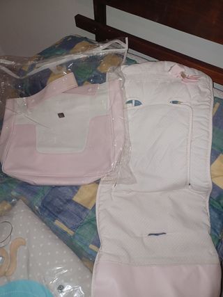 Bolso & funda silla bebé rosa