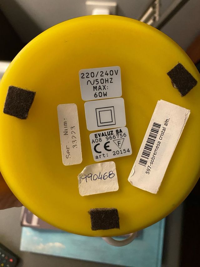 Lámpara seta amarilla vintage