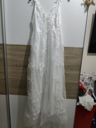 Vestido novia blanco encaje