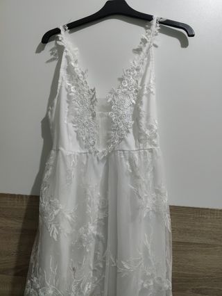 Vestido novia blanco encaje
