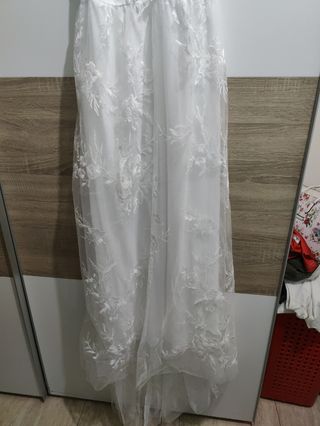 Vestido novia blanco encaje