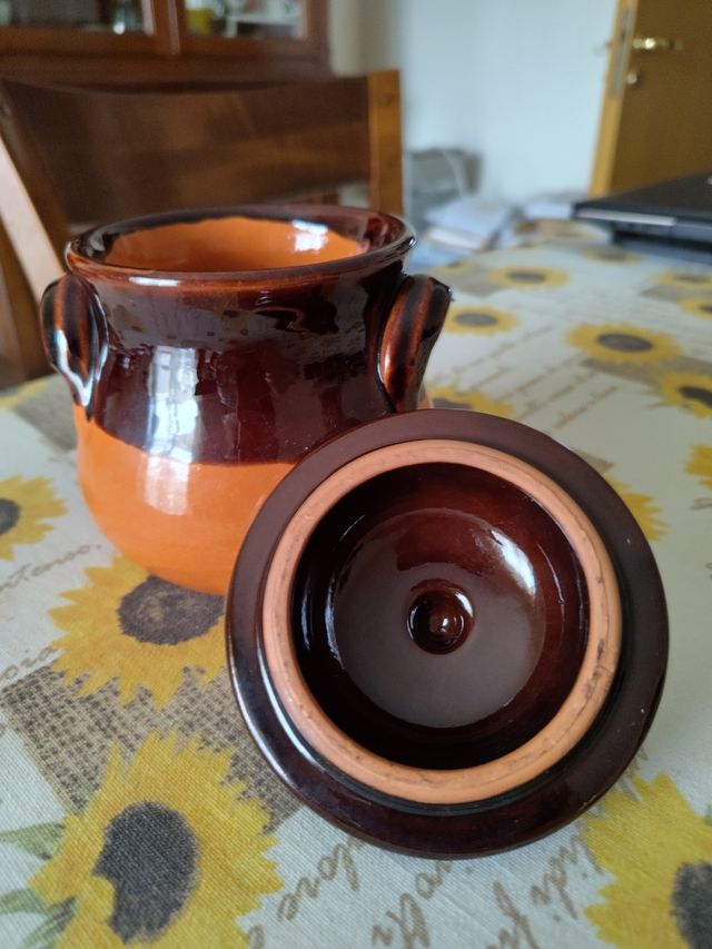 Pentola terracotta marrone-arancio