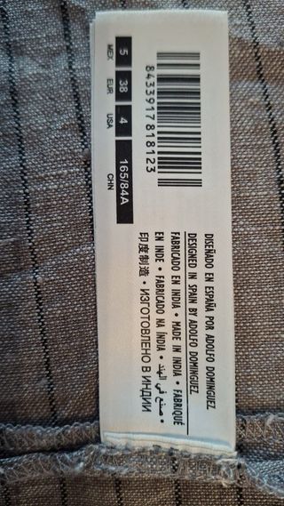 Vestido Adolfo Domínguez rayas gris