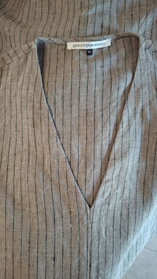 Vestido Adolfo Domínguez rayas gris