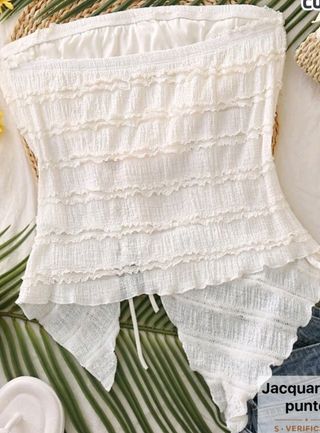 Top blanco sin tirantes, talla XXL