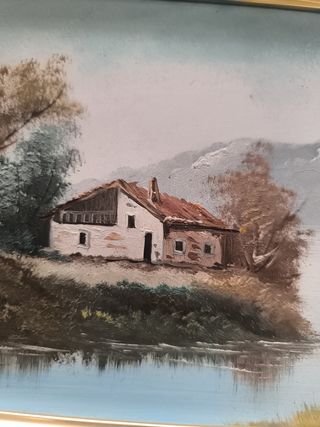 Quadri vintage in legno e olio