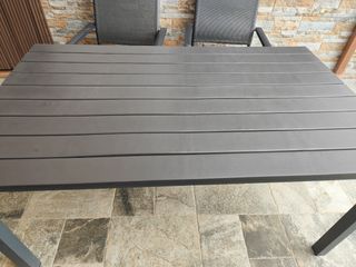 Mesa jardín gris - metal, plástico