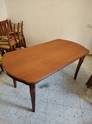 Mesa comedor extensible de madera 