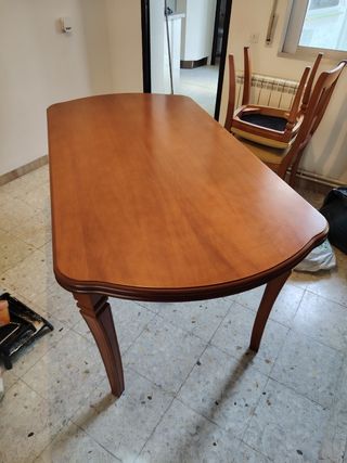 Mesa comedor extensible de madera 