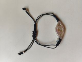 Pulsera ojo - negra plata