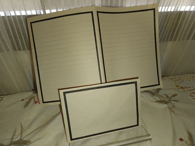 Sobres y papel carta luto vintage