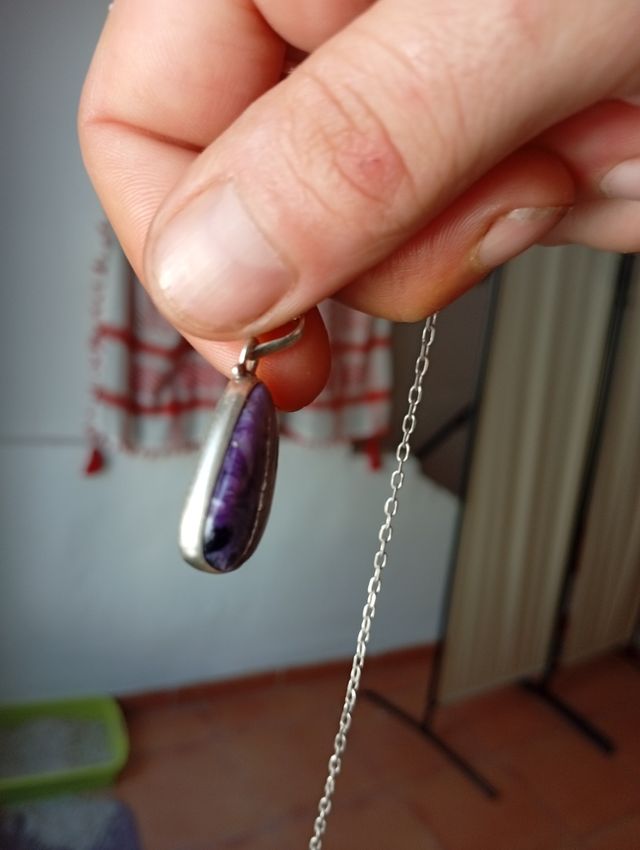 Colgante Charoita Plata mineral maestro