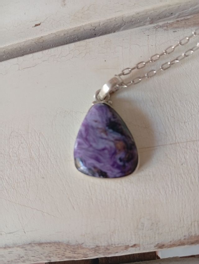Colgante Charoita Plata mineral maestro