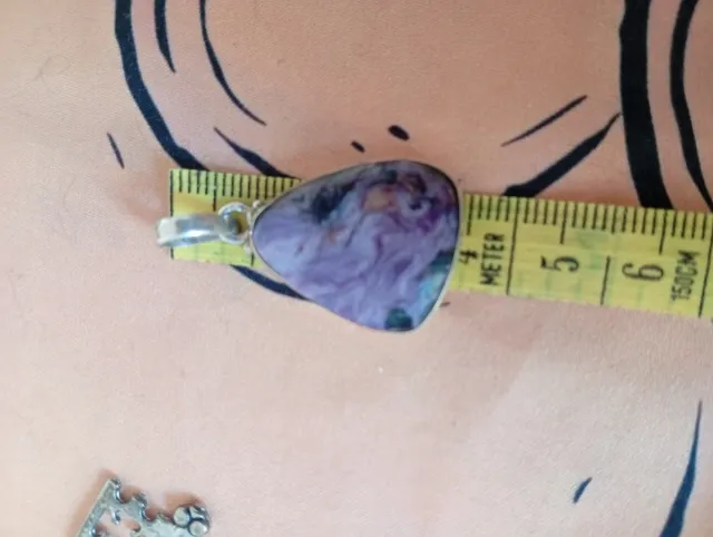 Colgante Charoita Plata mineral maestro