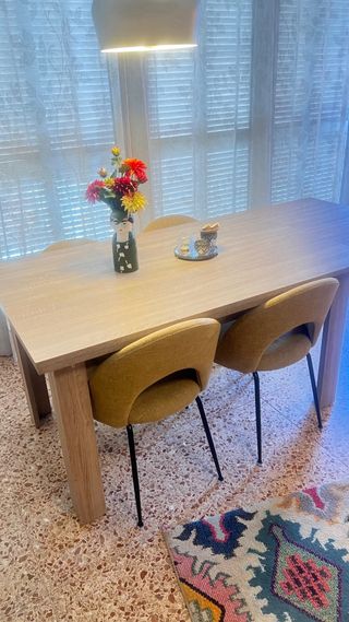 Mesa comedor beige - madera metal