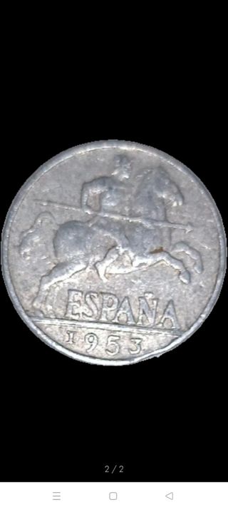 Moneda España 10 céntimos 1953