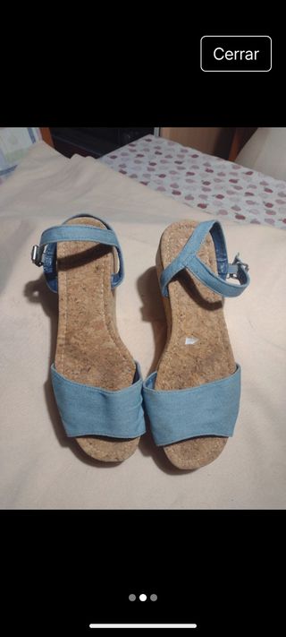Zapatos cuña azul