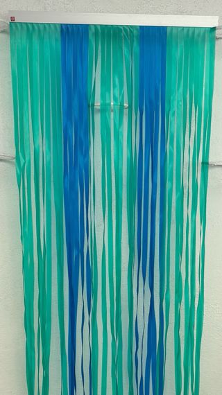 Strisce per tende in PVC blu e verde acqua