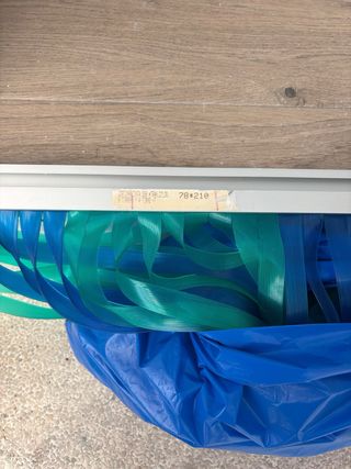 Strisce per tende in PVC blu e verde acqua