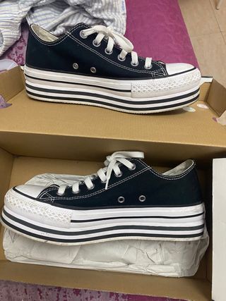 Converse plataforma negras