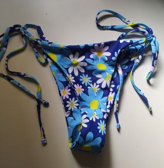 Braguita bikini flores - azul