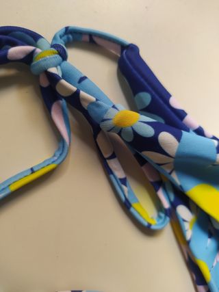 Braguita bikini flores - azul