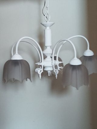 Lámpara techo 5 luces blanca