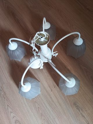 Lámpara techo 5 luces blanca