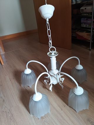 Lámpara techo 5 luces blanca