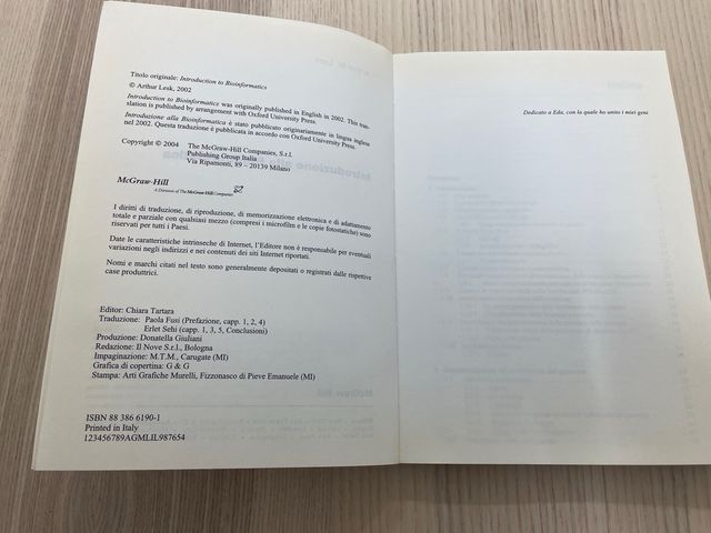 INTRODUZIONE ALLA BIOINFORMATICA.