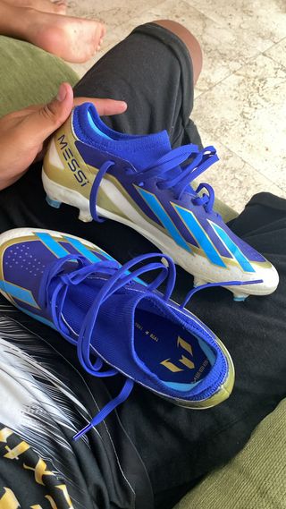 Botas fútbol Adidas Messi - Azul Dorado