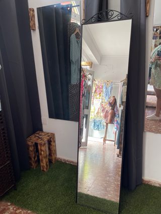 Espejo de pie negro - Espejo completo