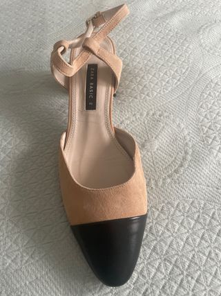 Zapatos Zara bicolor beige-negro