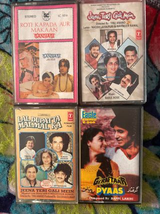 Audiocassettes románticas - 4 pzas bollywood