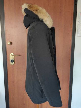 Parka uomo ragazzo nero con cappuccio