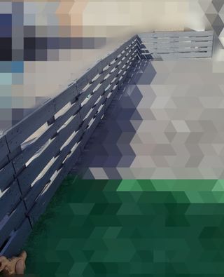 Separador jardín - Pallets grises