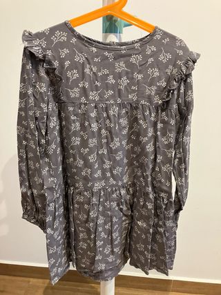 Vestido niña manga larga gris