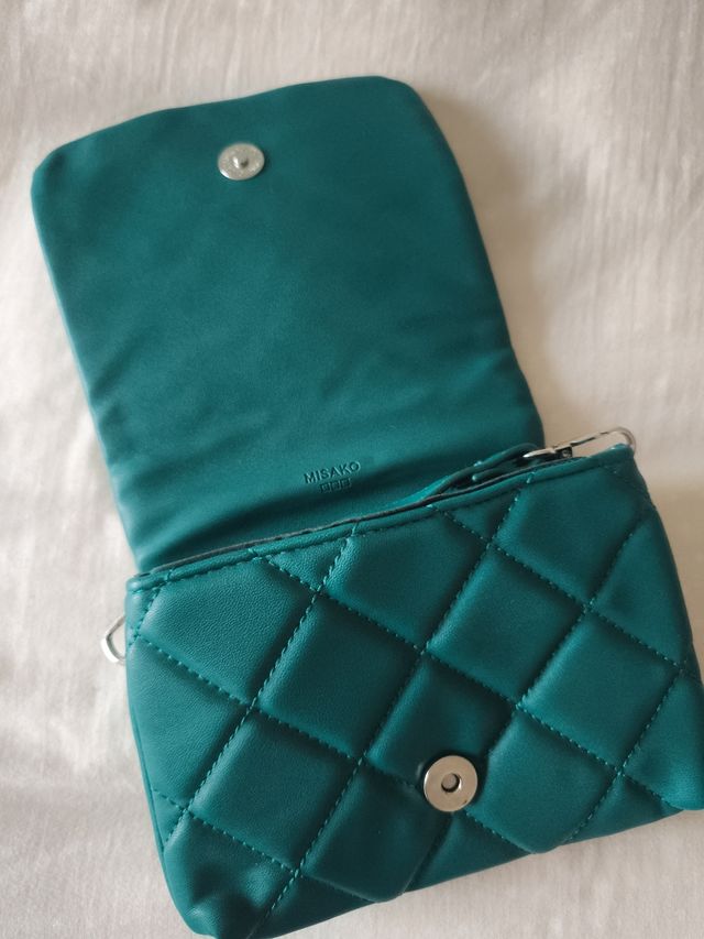 Bolso Misako acolchado - Verde azulado