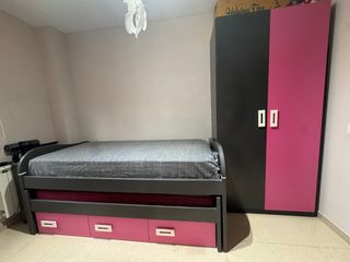 Dormitorio juvenil - Cama nido + armario