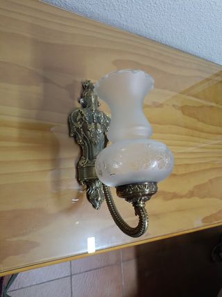 Aplique pared dorado metal y cristal