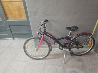 Bicicleta niña BTWIN 20" negra/rosa

