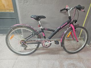 Bicicleta niña BTWIN 20" negra/rosa

