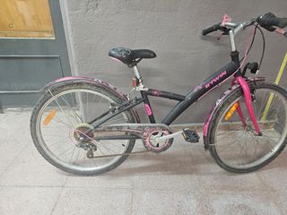 Bicicleta niña BTWIN 20" negra/rosa

