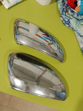2 carcasas cromadas espejo Peugeot