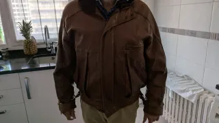 Cazadora aviador cuero marrón - talla 50
